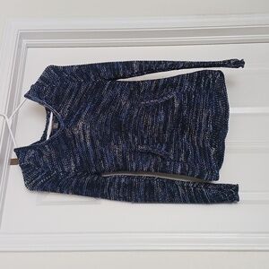 Eddie Bauer Blue Knit Sweater Hoodie Size extra small